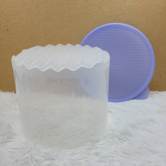 Tupperware Fridge Smart Round Large 20 Cup Storage Container Clear w/ Blue Lid - Picture 5 of 10